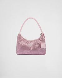 Prada - Satin Mini-Bag With Crystals - Lyst