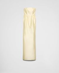 Prada - Long Double Satin Dress - Lyst