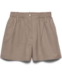 Prada - Pantalones Cortos De Lana Mouliné - Lyst
