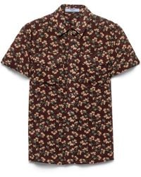 Prada - Floral Silk Georgette Blouse - Lyst