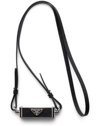Prada - Metal And Saffiano Leather Smartphone Case - Lyst