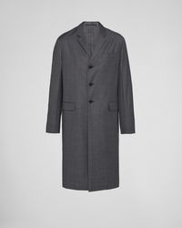 Prada - Einreihiger Mantel Aus Wolle - Lyst