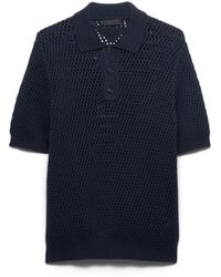 Prada - Linen And Cotton Polo Shirt - Lyst