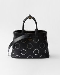 Prada - Buckle Medium Leather Bag With Appliqués - Lyst