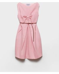 Prada - Wool Knit Dress With Bow - Lyst