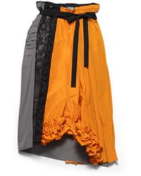 Prada - Technical Taffeta Patchwork Skirt - Lyst