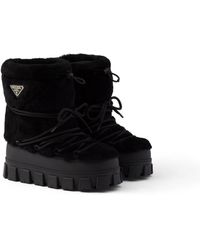 Prada - Shearling Après Ski Booties - Lyst