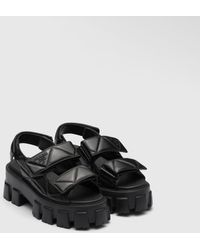 Prada - Monolith Nappa Leather Sandals - Lyst