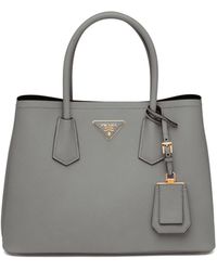 Prada - Small Saffiano Leather Double Bag - Lyst