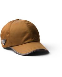 Prada - Re-Nylon And Leather Baseball Cap, Brandy - Lyst