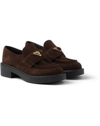 Prada - Chocolate Loafer Aus Wildleder, Damen, Größe - Lyst