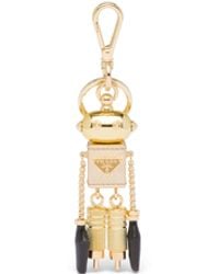Prada - Saffiano Leather Robot Keychain Trick - Lyst