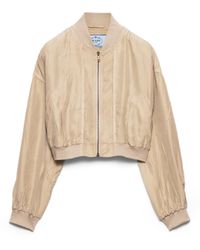 Prada - Cropped Old Silk Bomber Jacket - Lyst