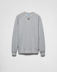 Prada - Long-Sleeved Cotton Sweatshirt - Lyst