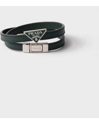 Prada - Bracelet En Cuir Saffiano - Lyst