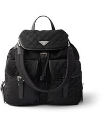 Prada - Re-Nylon And Leather Backpack - Lyst