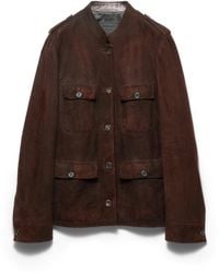 Prada - Jacke Aus Wildleder, Damen, Größe - Lyst