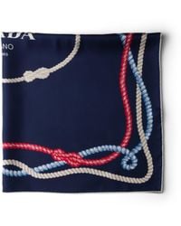 Prada - Printed Silk Twill Scarf 90 - Lyst