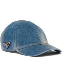 Prada - Gorra De Béisbol En Tejido Vaquero, Mujer, Talla - Lyst