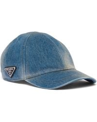Prada - Denim Baseball Cap - Lyst