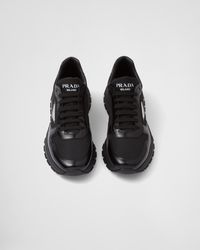 Prada - Re-nylon And Brushed Leather Sneakers - Lyst