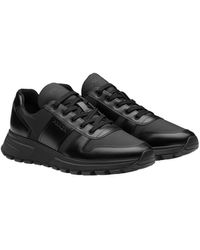 prax 01 leather and technical fabric sneakers