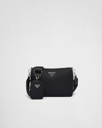 Prada - Re-Nylon Leather And Nylon Shoulder Bag - Lyst
