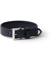 Prada - Bracelet En Cuir Saffiano, Homme, Taille - Lyst
