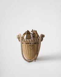 Prada - Mini Sac Seau En Osier - Lyst