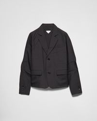 Prada - Single-Breasted Wool And Silk Jacket - Lyst