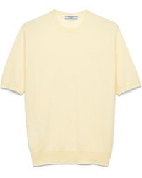 Prada - Short-Sleeved Cashmere T-Shirt, Cream - Lyst