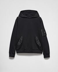 Prada - Sweat À Capuche En Coton Molletonné Et Re-Nylon - Lyst