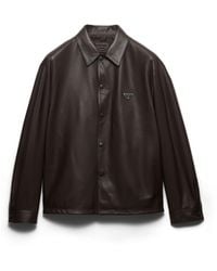 Prada - Nappa Leather Shirt - Lyst
