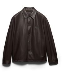 Prada - Nappa Leather Shirt - Lyst