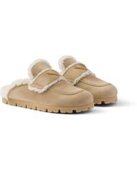 Prada - Zapatillas De Ante Y Borreguillo, Mujer, Talla - Lyst
