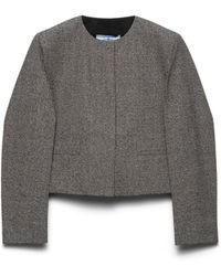 Prada - Cotton-Wool Cropped Jacket - Lyst