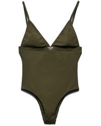 Prada - Bañador De Punto Acanalado, Mujer, Talla - Lyst