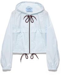 Prada - Cropped Re-Nylon Hooded Zip Jacket - Lyst