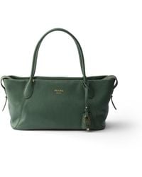 Prada - Ouvert Large Leather Tote Bag - Lyst