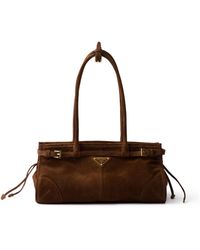Prada - Bonnie Medium Suede Handbag - Lyst
