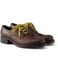 Prada - Antiqued Leather Lace-Up Shoes - Lyst