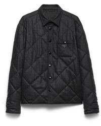 Prada - Padded Cashmere Shirt - Lyst