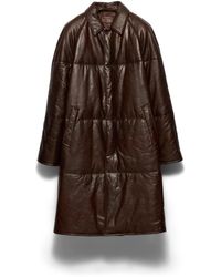 Prada - Padded Nappa Leather Coat - Lyst