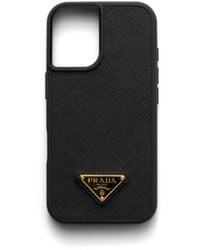 Prada - Saffiano Leather Case For Iphone 16 - Lyst