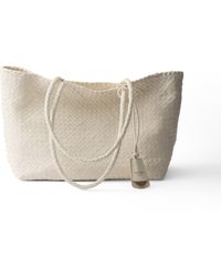 Prada - Large Leather Tote Bag - Lyst