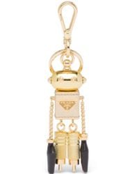 Prada - Trick Portachiavi Robot In Saffiano - Lyst