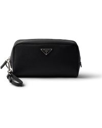 Prada - Pouch De Piel Saffiano, Hombre - Lyst