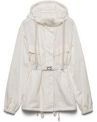 Prada - Cotton-Blend Belted Jacket - Lyst