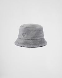 Prada - Shearling Bucket Hat - Lyst