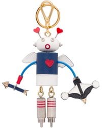 Prada - Cupido Saffiano Leather Keychain Charm - Lyst